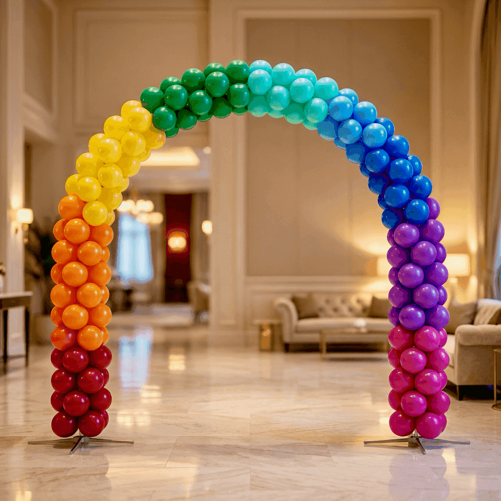 Arche de ballons PilaMania dans un cadre élégant - décoration d'entrée réutilisable