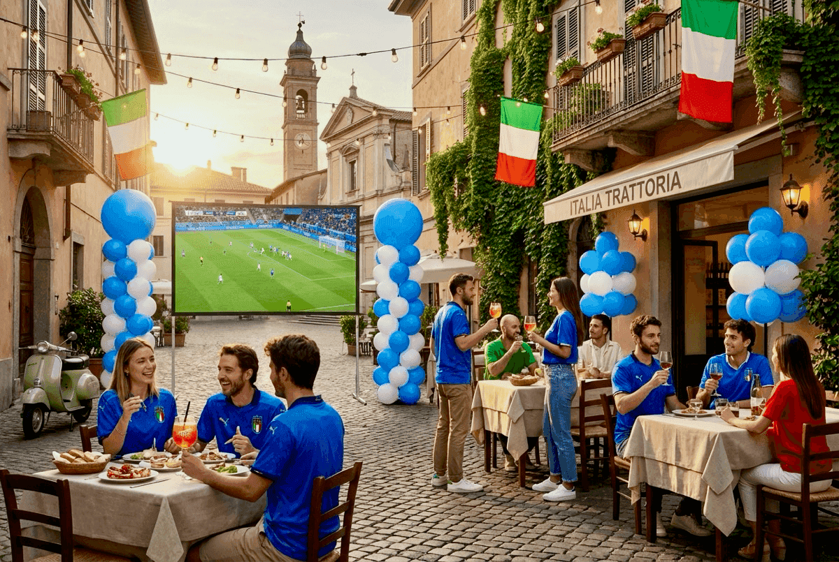 Décoration de ballons d'ambiance lors d'un match de football