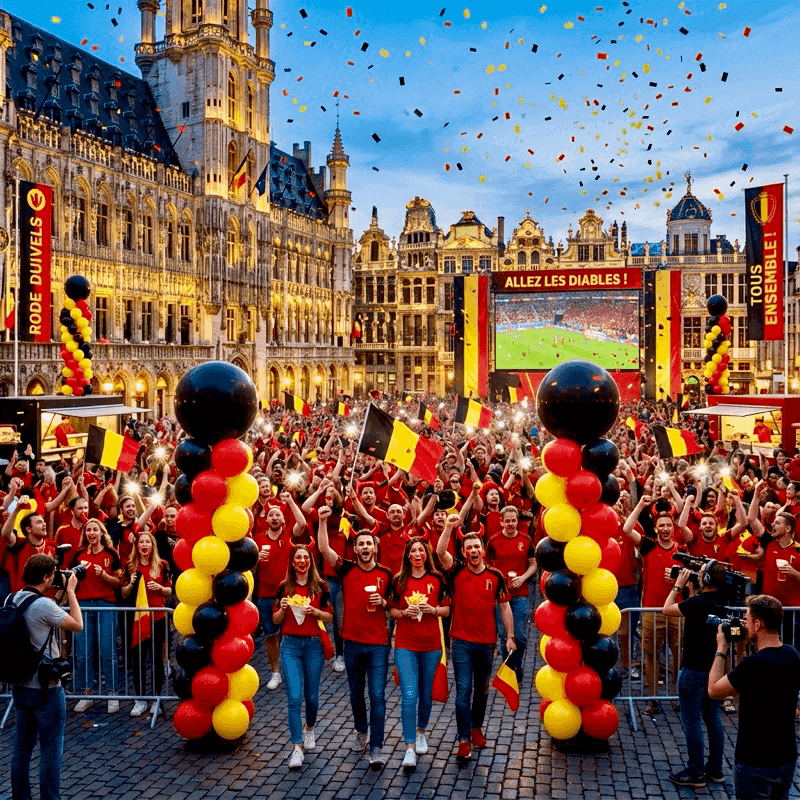 Décoration de ballons dans l'ambiance des supporters