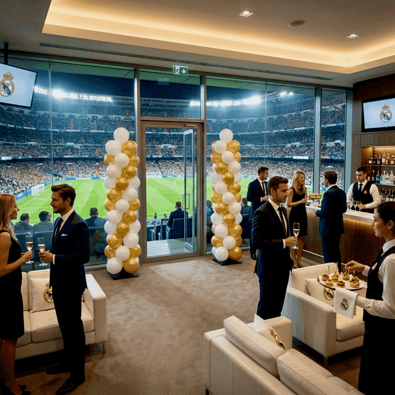 Composition artistique de ballons pour un événement de football