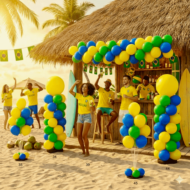 Gros plan d'une décoration de ballons parfaitement agencée