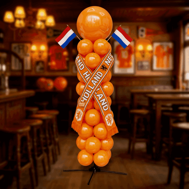 Piliers de ballons aux couleurs du club avec effet écharpe