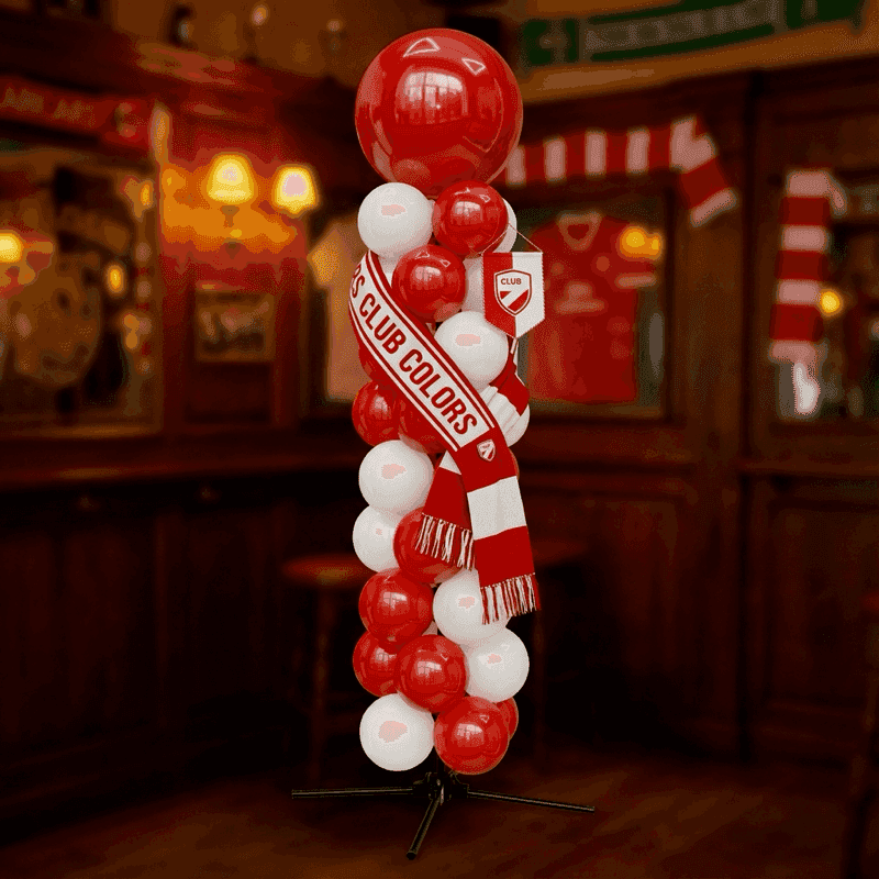 Piliers de ballons aux couleurs spécifiques du club