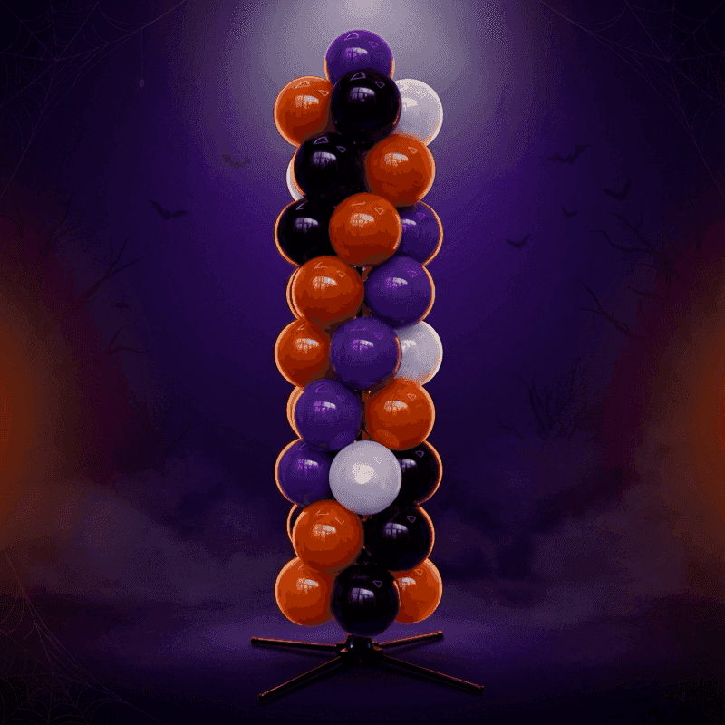 Pilier de ballons d'Halloween orange et noir