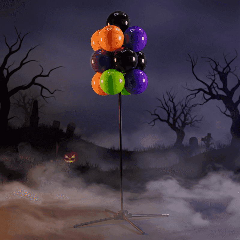 Grappe de ballons d'Halloween orange et noire