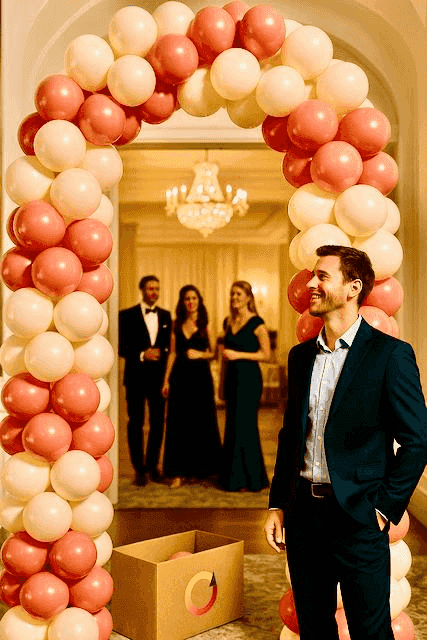 Résultat professionnel avec décoration en ballons réutilisables PilaMania