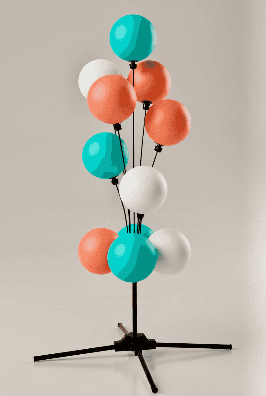 Fontaine de ballons colorée comme centre de table