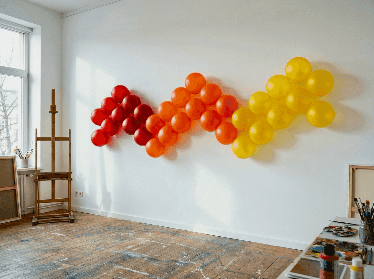 Installation créative DIY de ballons réalisée avec des ballons individuels PilaMania