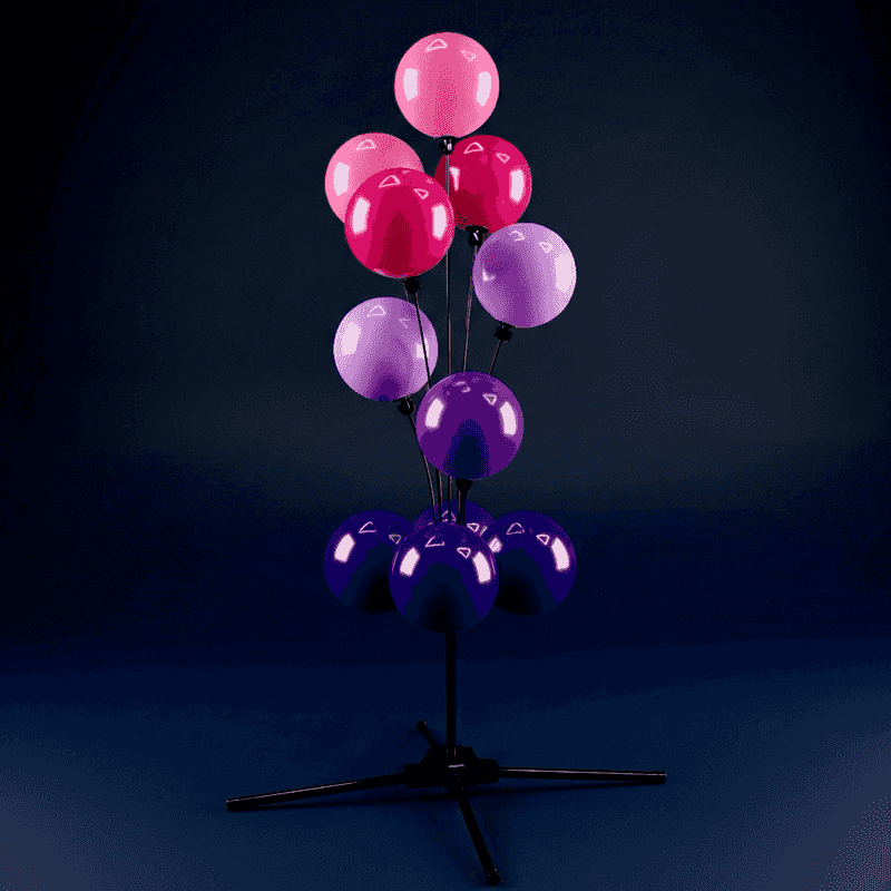 Fontaine de ballons PilaMania avec panneau signalétique