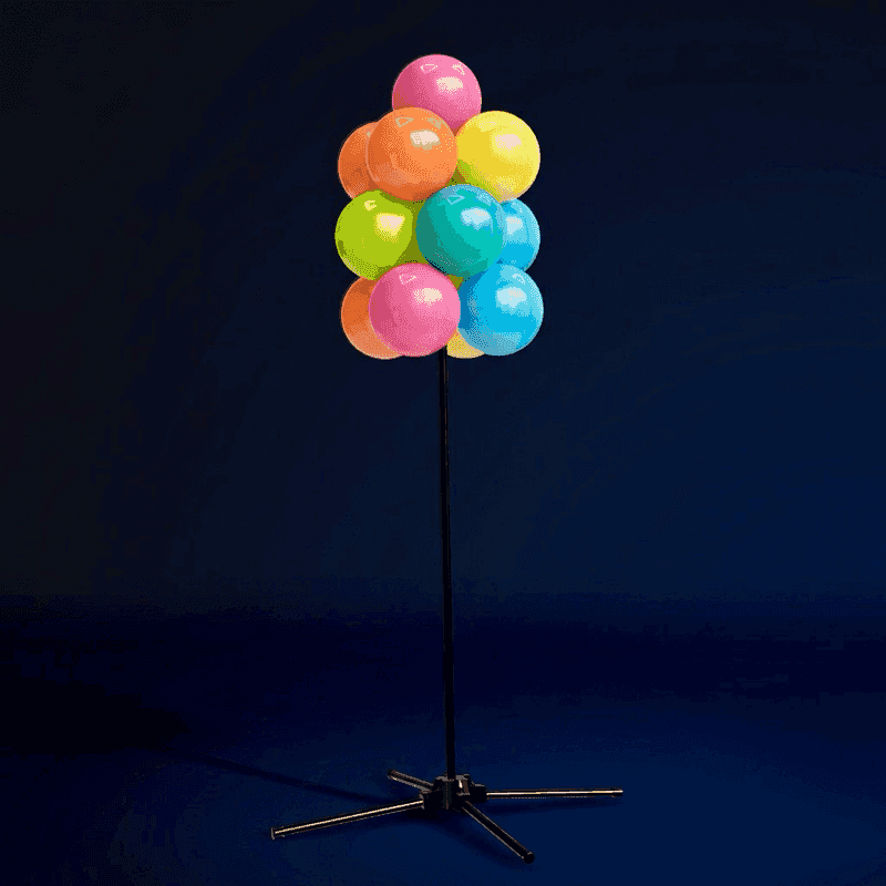 Grappe de ballons PilaMania en configuration suspendue et sur pied