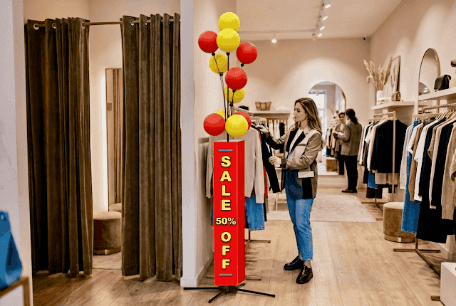 Display signage ballon PilaMania en point de vente