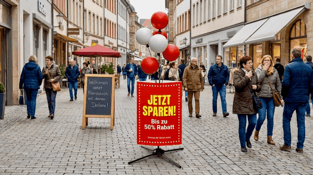 Combinaison chevalet avec ballons PilaMania devant un commerce