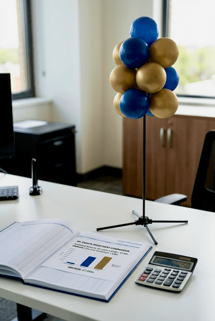 Graphique montrant l'avantage TCO de la décoration scolaire réutilisable par rapport aux ballons jetables