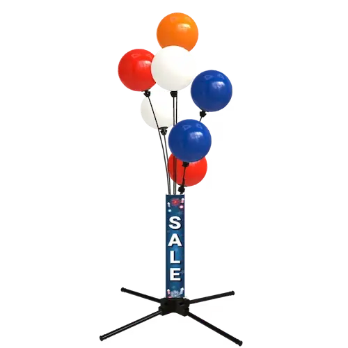 Chevalet à ballons PilaMania avec colonne SOLDES et grappe de ballons, sans décor